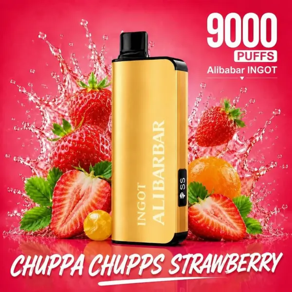 ALIBARBAR INGOT 9000 PUFFS - Chuppa Chups Strawberry